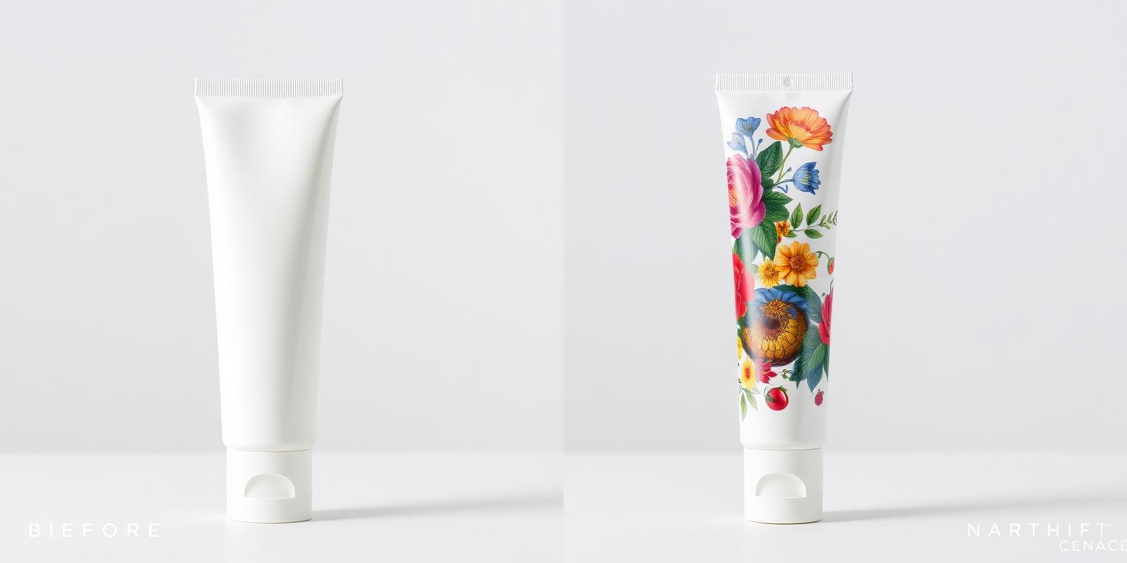 Comparativo antes e depois de decoração em bisnaga